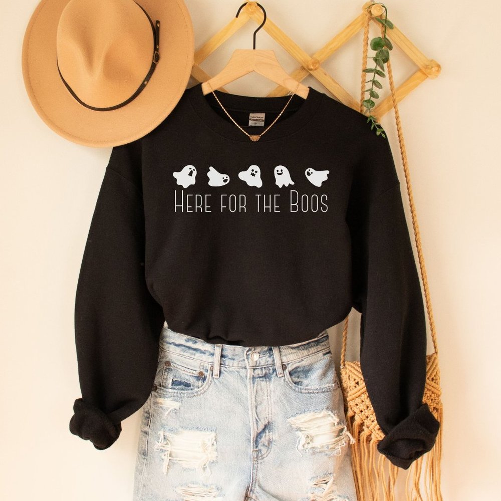 Here for the Boos Crewneck Pullover Sweatshirt